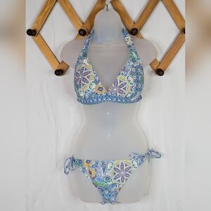 Athleta Paisley Floral Triangle Bikini Top And Bottom - Size Large D Cup